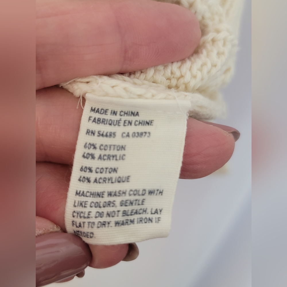 American Eagle Outfitters Ivory Cable Knit Cowl Neck Sweater XL - Picture 6 of 6